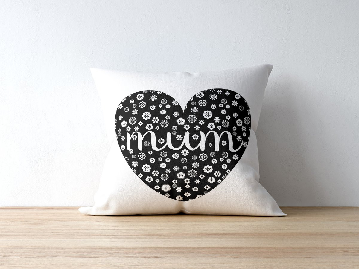 Sierkussen Mum Heart - Wit - 40 x 40 cm