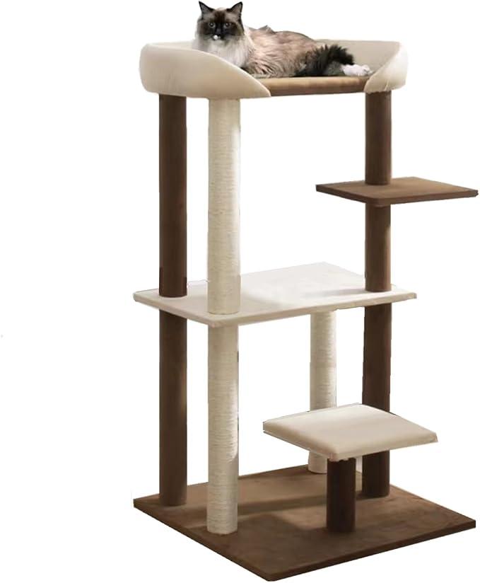 Extra großer moderner Kratzbaum für große Katzen mit Katzenstange Katzenbett (114,3 cm)