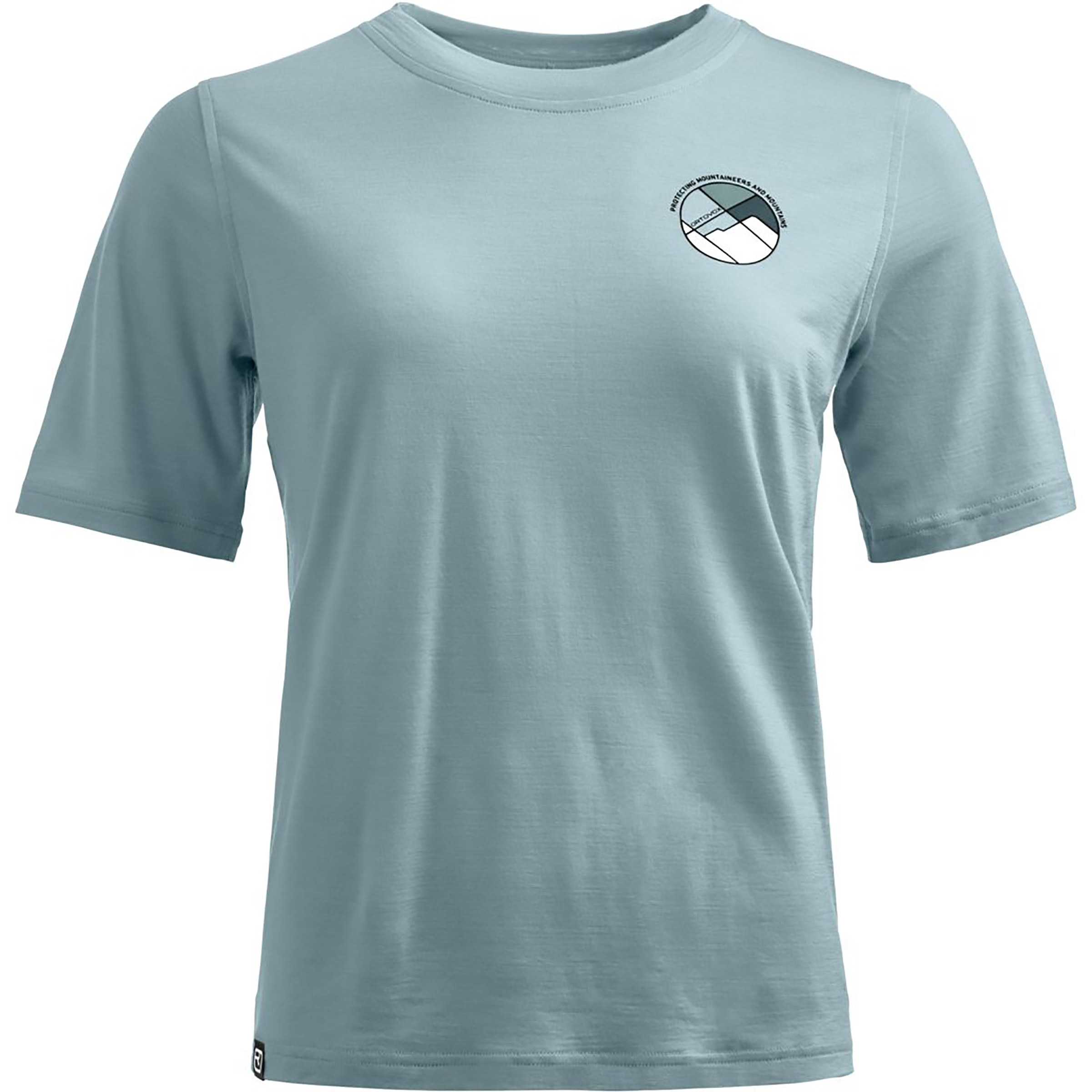 Ortovox 140 Cool Round Landscape Damen T-Shirts tuerkis Größe S Trekking Atmungsaktiv Merinowolle