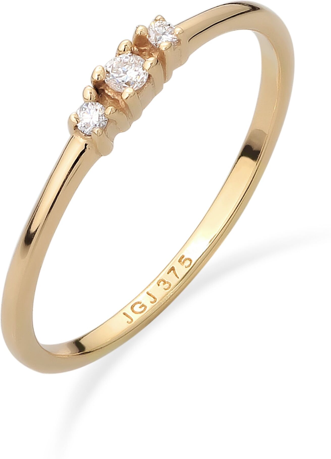 Diamantring ELLI DIAMONDS "Ring Laborgezüchtete Diamanten Weiß (0.075 ct) 375 Gelbgold" Gr. 56, gold, Fingerringe, Damen, 56, Gelbgold 375, Diamantring
