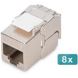 DIGITUS CAT 6A Kompaktgehäuse Keystone-Modul, geschirmt, werkzeugloste Verbindung, 8 Stk.