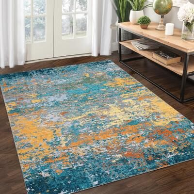 Garvee Modern Abstract Distressed Area Rug