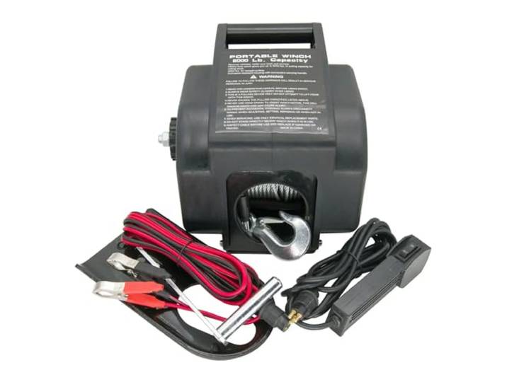 Motorkrane 12V 2000LBS Elektrische Winde IN/OUT mit drahtloser Fernbedienung für Trailer Boat Marine Yacht