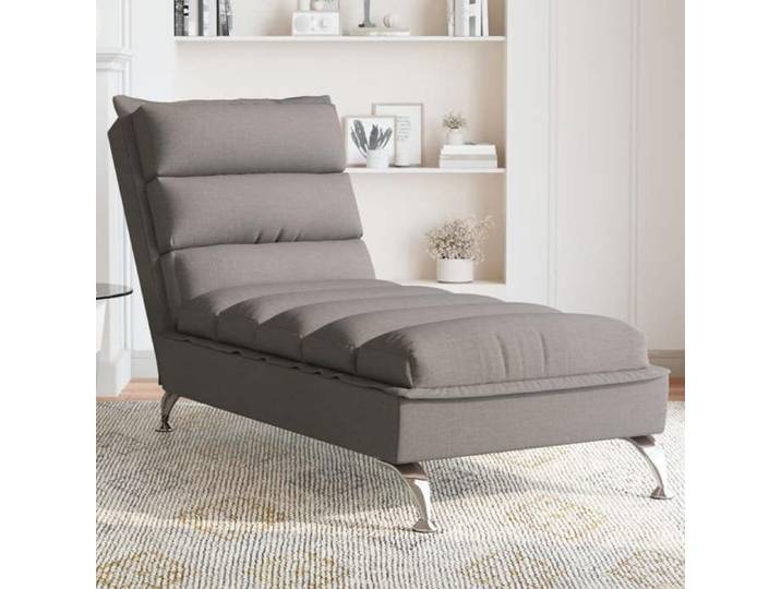 SOLO - TOP Méridienne/Chaise longue - 1 PLACE - Pour salon - avec coussins - taupe tissu LV2051