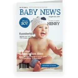 Geburtskarten Babykarten in Weiß im Design "Baby News" - Musterkarte
