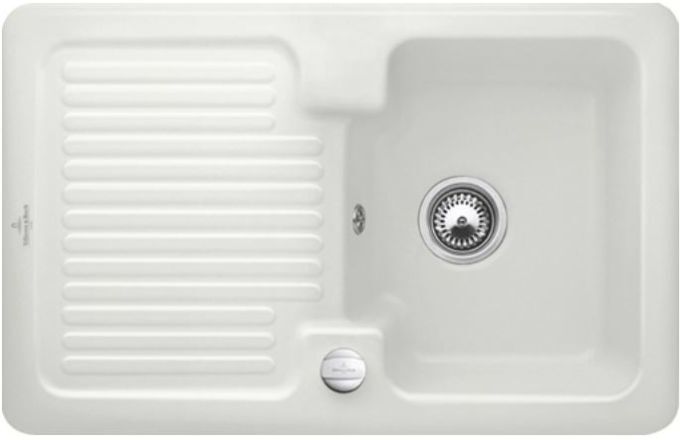 Villeroy und Boch Villeroy & Boch Condor Einbauspüle 674502SM mit Ablaufgarnitur und Exzenterbetätigung, Steam