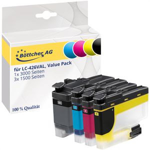 kompatibel für Brother LC-426VAL, Value Pack, schwarz, cyan, magenta, gelb, Tinte