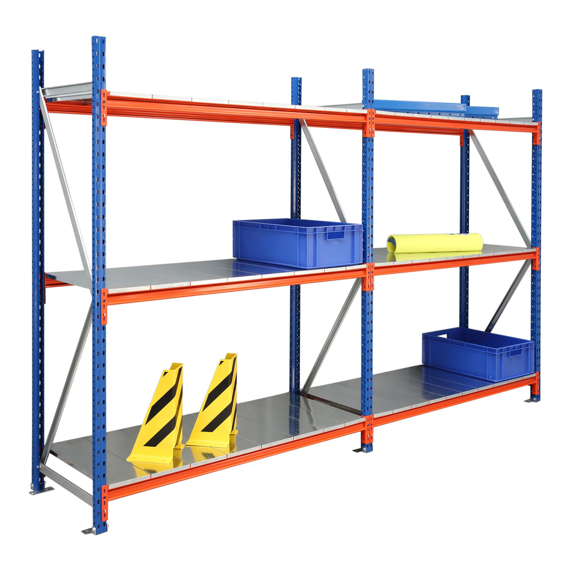 Regalwerk EMMA-Weitspannregal Stahleinlage Grundfeld HxBxT 2500x1500x1000 mm Rahmen RAL 5010 (B7-90210-100)
