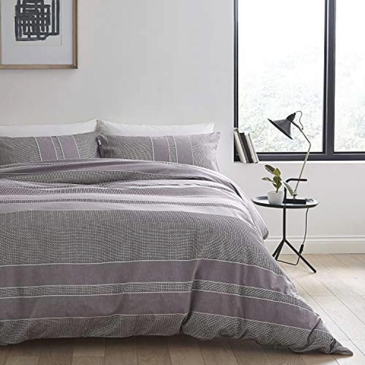 Grijs Kingsize Dekbedset van 100% Katoen voor Volwassenen