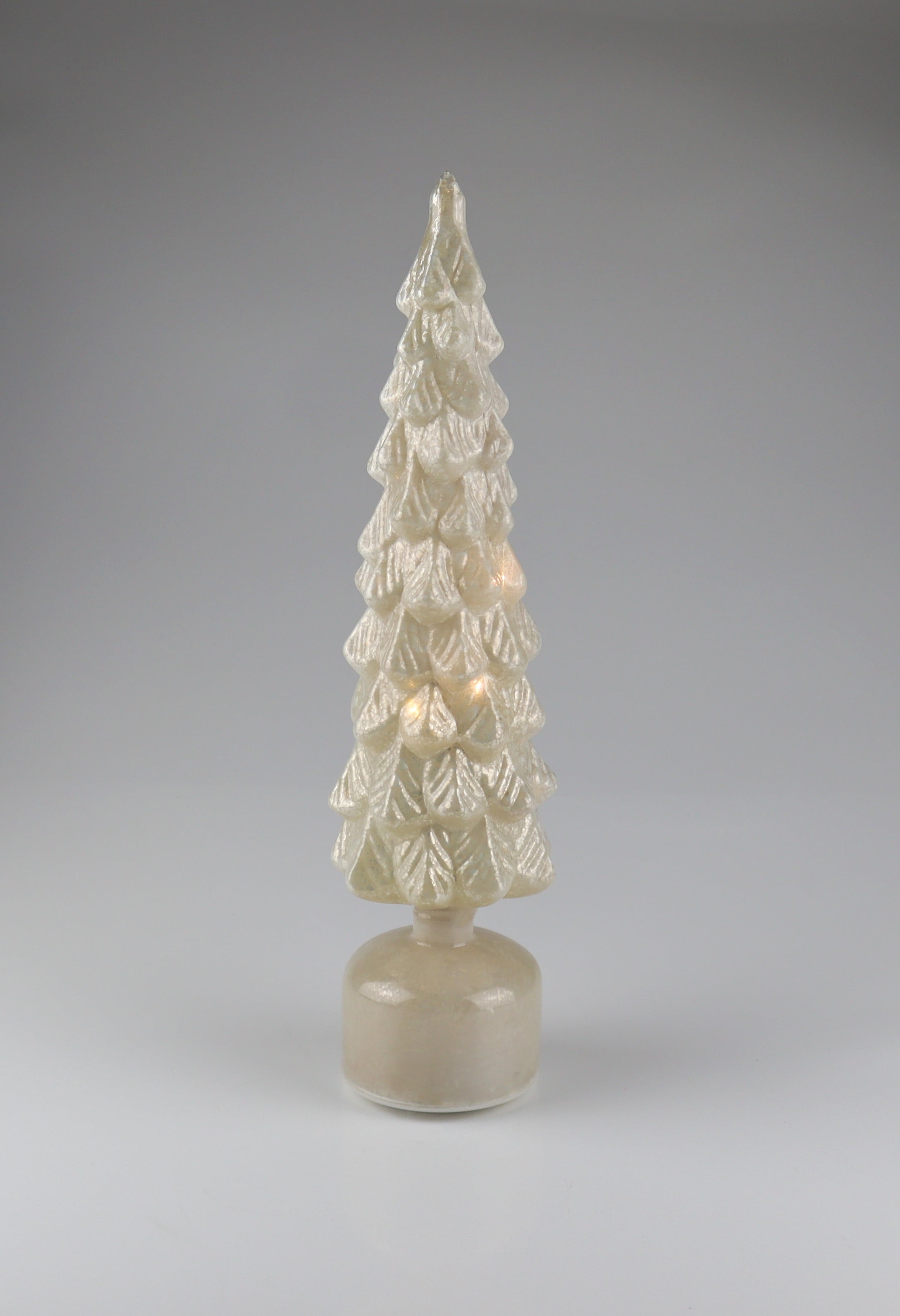 LED Dekoobjekt AM DESIGN "Glas-Weihnachtsbaum rotierend", beige (weiß), H:40cm L:10cm, Leuchten, LED Dekoobjekt, 10x40 cm weiß H: 40cm