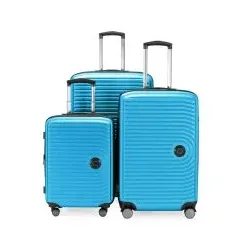 MITTE - 3er Koffer-Set Hartschale Cyanblau matt, TSA, (55cm, 68cm & 77cm), 271 Liter