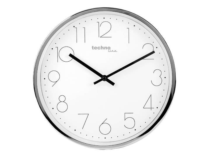 Wanduhr WT 7210 Kunststoffrahmen / Kunststoffabdeckung Ø 25cm Silber