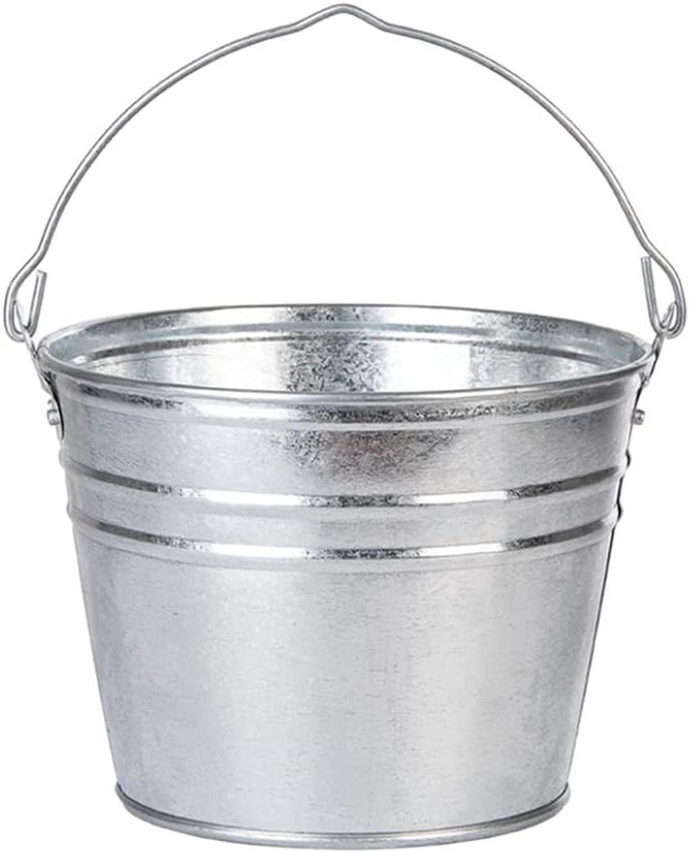 Zinken emmer grijs 20 cm