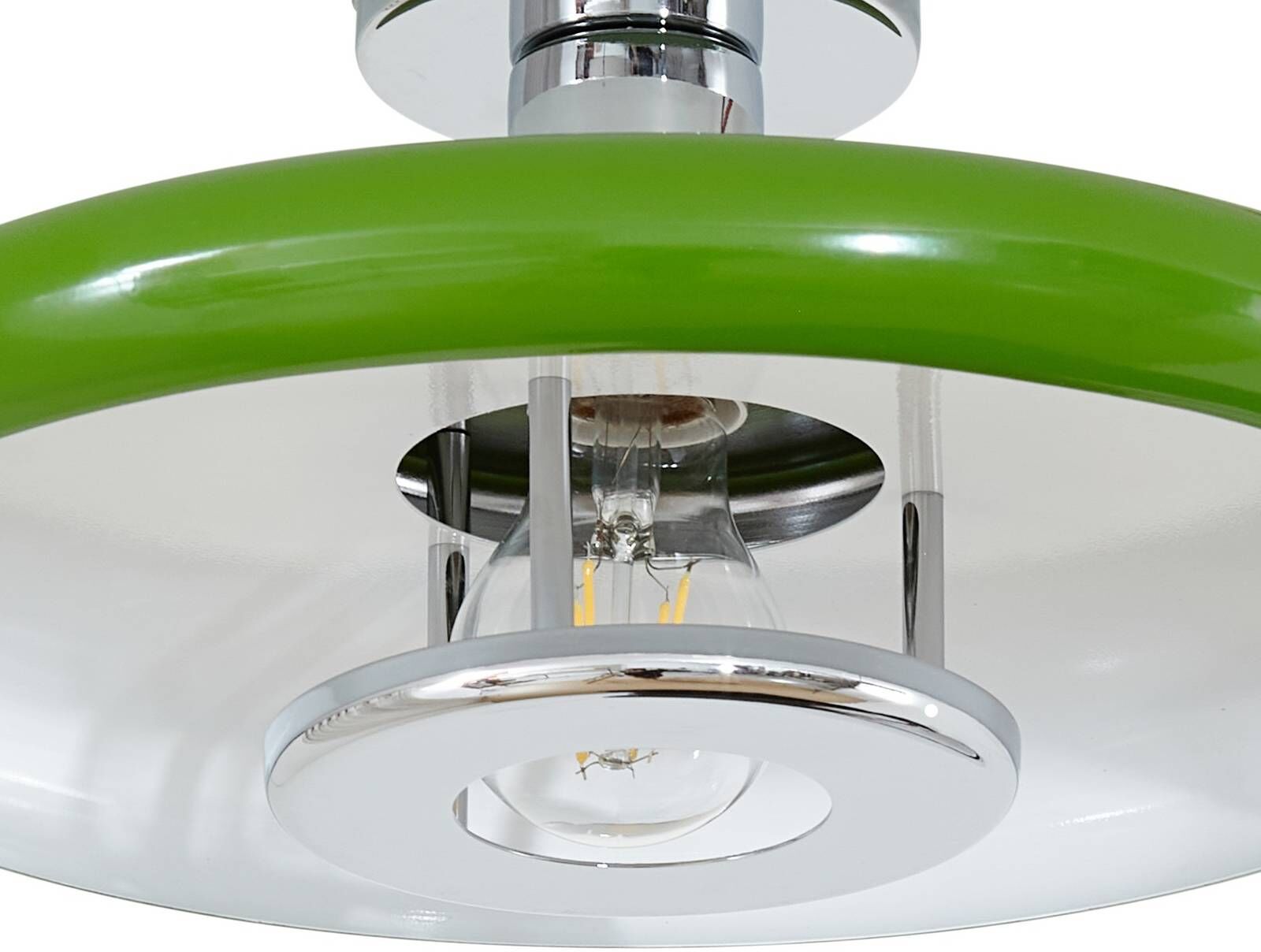 Deckenlampe Branford Lindby, dimmbar, grün, für Wohn- / Esszimmer, Metall, Vintage, Deckenlampe