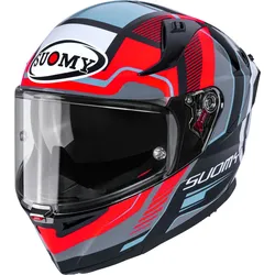 Suomy Speedstar 2 Parallax, Integralhelm - Schwarz/Neon-Rot/Grau/Weiß - M