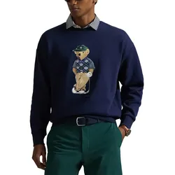 RALPH LAUREN Pullover Knit Fleece Print, navy