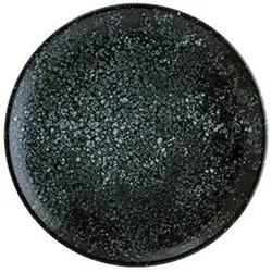 6x Bonna Cosmos Black Gourmet flacher Teller rund 30cm 3cm hoch Blau Porzellan Speiseteller Tafel Geschirr