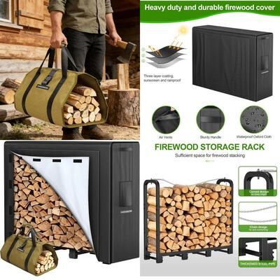 Perfect Picks Market Outdoor Heavy Duty Firewood Storage Rack With Fabric Cover And Adjustable Holder Outdoor Heavy Duty Firewood Storage Rack With Fabric Cover And Adjustable Holder