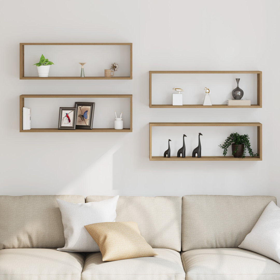 Brayden Studio Floating Shelf Natural 26cm H x 80cm W x 15cm D