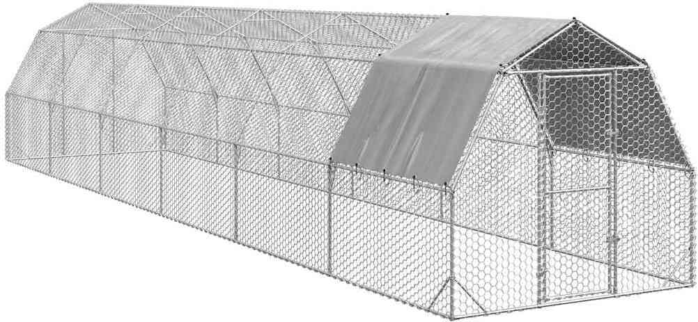 Hühnerstall mit Dach 2,5x12x2,25 m Verzinkter Stahl