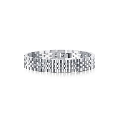 Gliederarmband FIRETTI "Schmuck Geschenk Classic Steel/matt", silber (edelstahlfarben), Armbänder, Herren, 21cm, Edelstahl, Gliederarmband