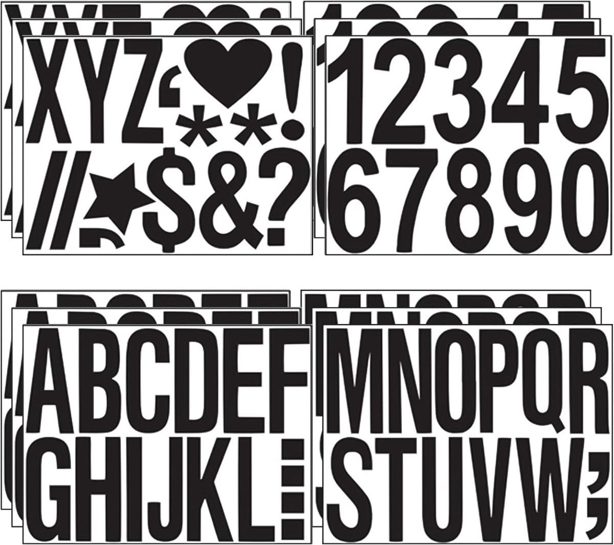 Zelfklevende Cijferstickers - Zwart - Weerbestendig Vinyl - 10 cm per stuk