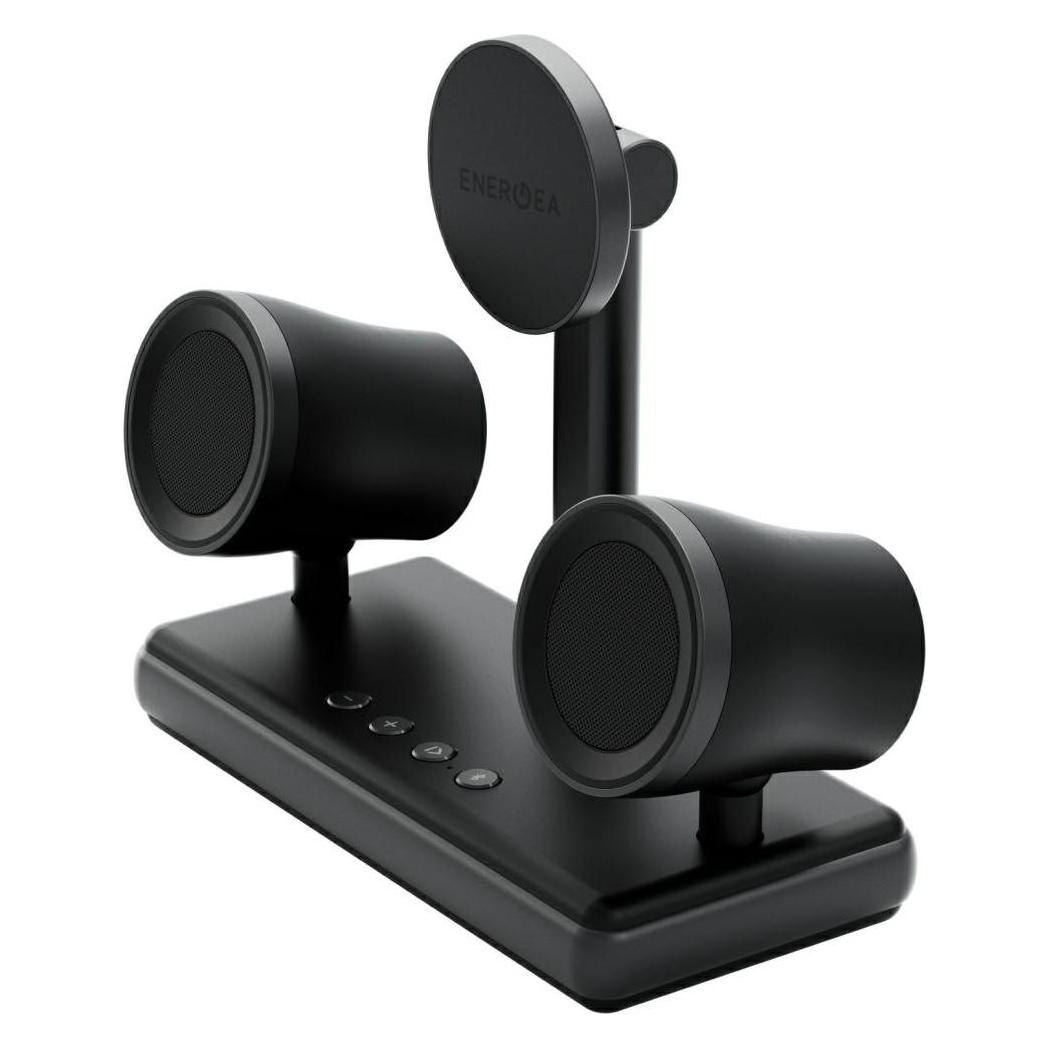 Energea Wireless charger Magaudio Stand 2in1 Qi2 with stereo speaker graphite (16 W) (MAG-STAND-GUN)