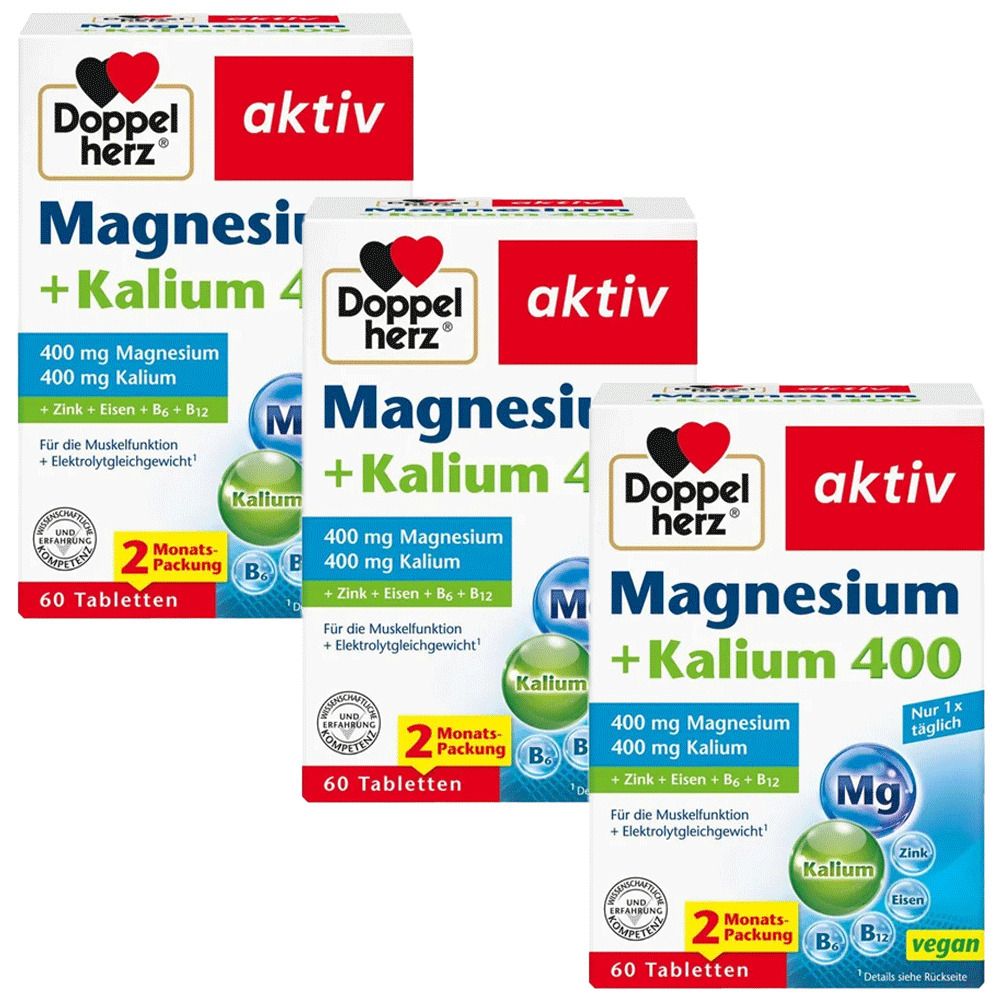 Doppelherz Magnesium+Kaliu 3er-Pack 3x60 St Tabletten