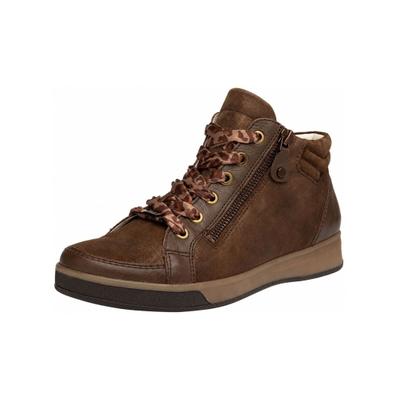 Sneaker ARA "Ara Sneaker Leder", Damen, Gr. 38, Textil, dunkelbraun, Leder, Schuhe Sneaker
