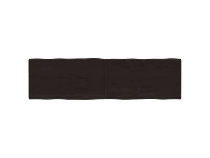 fsahslih Tischplatte Eiche Massivholz 180x50 cm Klappbar Baumkante Ersatzplatte für Esszimmer oder Homeoffice, dunkelbraun lasiert mit naturnahem Kantenverlauf und Klappscharnieren.