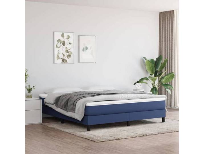 LEMON*Structure de lit - 2 Personnes lit d'appoint bleu 160x200 cm tissu SOLOMON8371 Août