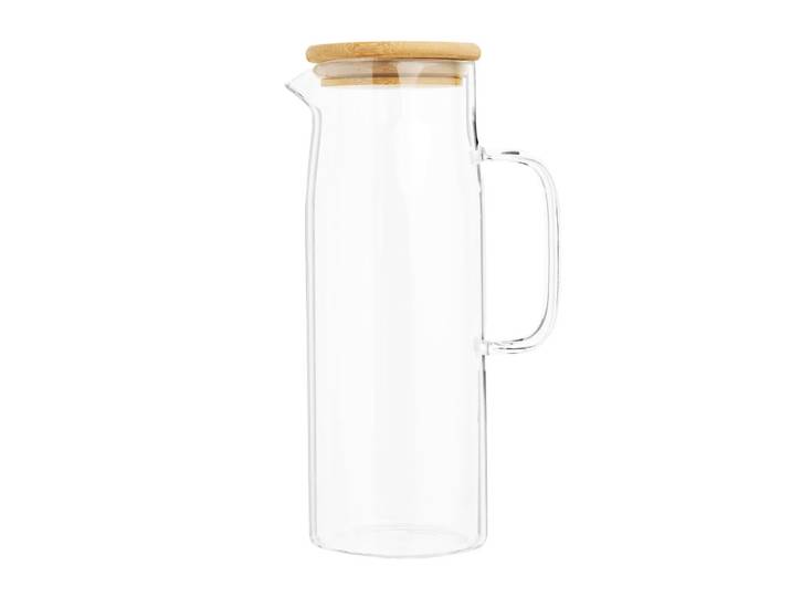 Glaskaraffe mit Deckel aus Bambus 1,2l