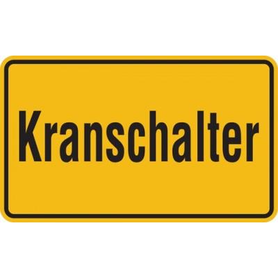 Hinweisschild, Kranschalter, 120x200mm, Alu geprägt - 200x120x0.45 mm Aluminium geprägt