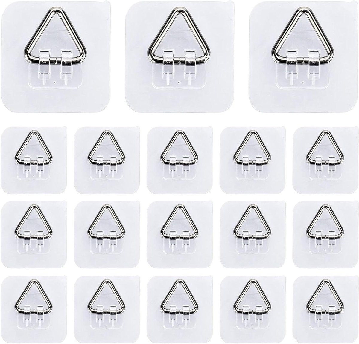 Set van 18 transparante zelfklevende bordenhangers voor decoratieve muurhaken