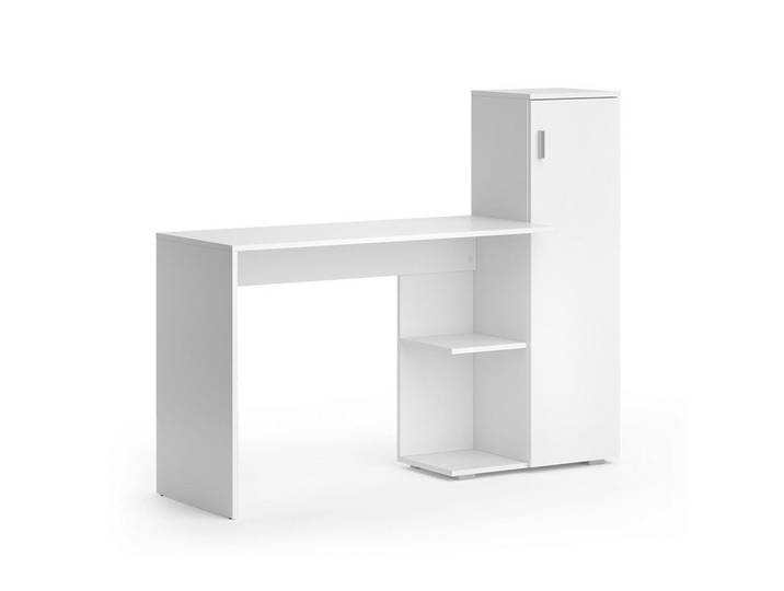 Vicco Computertisch Ritz Weiß 141.2 x 45.2 cm, Rechteckig, 141.2x113.2x45.2 cm, Büromöbel, Schreibtische, Schreibtische