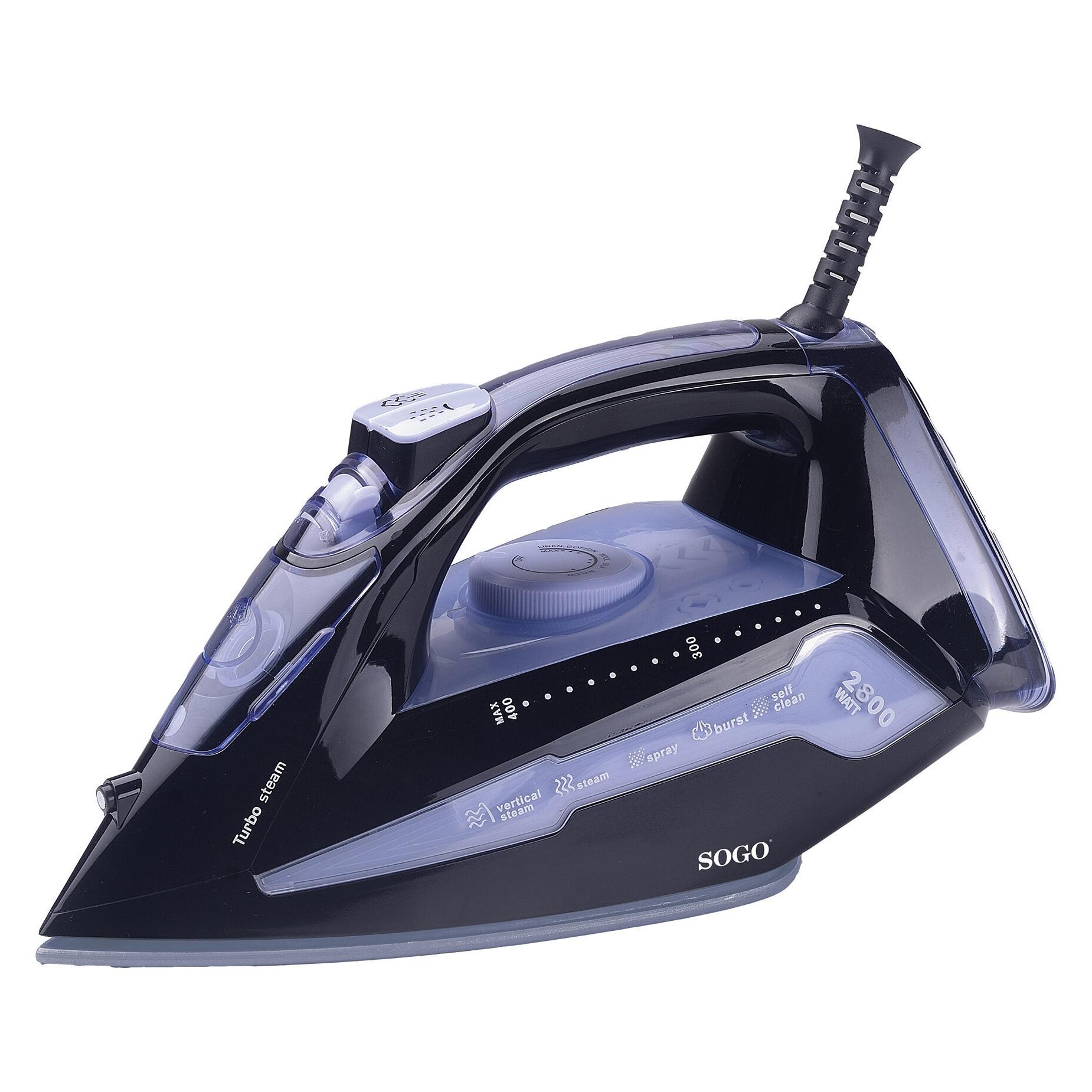 Sogo Professional Ceramic Iron with Adjustable Control, Anti-Calc (2800 W, 60 g/min) (SOGO074)