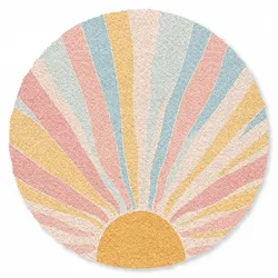 FUSSMATTE Illustration - Sonne - Pastellfarben Sauberlaufmatte 120x120 cm