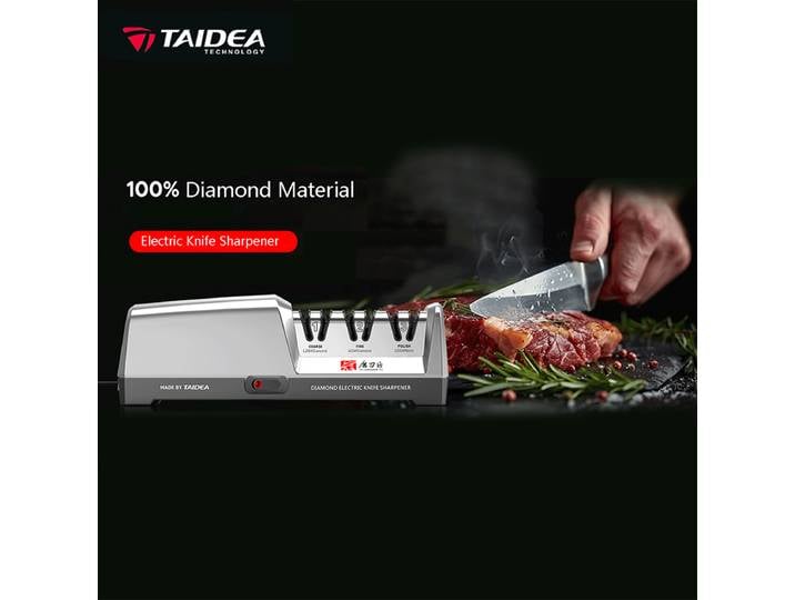 TAIDEA Affûteur de couteaux électrique professionnel – Système en 3 étapes, restauration et polissage des lames, affûteur de cuisine sans effort