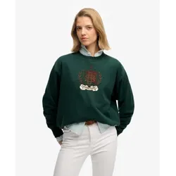 Superdry für Damen. W2012579A Sweatshirt Wappen grün (M), Lässig, Baumwolle