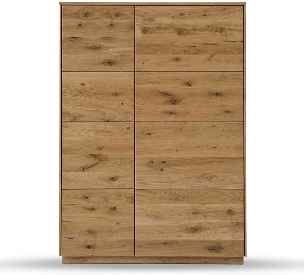 Pharao24.de Holzschrank massiv aus Wildeiche Massivholz Push-to-open Türen