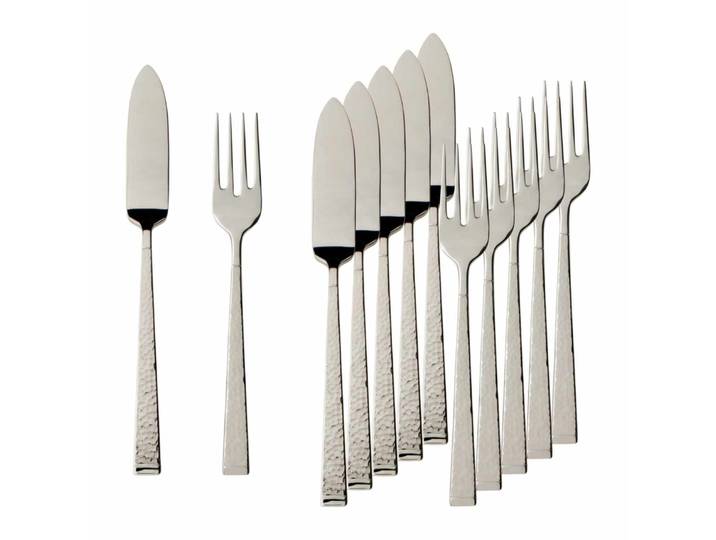 Fischbesteck VILLEROY & BOCH Fischbesteck Blacksmith 6er Set silber , silber, 12, Essbesteck-Sets, Fischbesteck, Spülmaschinenfest
