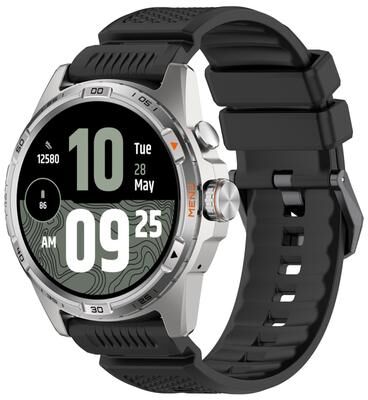 Everyday Crate TicWatch Atlas Pro 5 Enduro Silicone Watch Band With Black Steel Buckle Adjustable Replacement Strap black