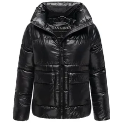 NAVAHOO Damen Winter Steppjacke gesteppt Anorak Puffer Winterjacke hochschlie§ender Kragen & dicker Reißverschluss Eispracht