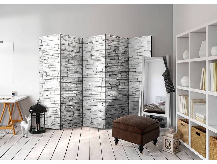 Paravent White Spell acoustique Intissé sur bois massif Blanc 225 x 172 x 3cm