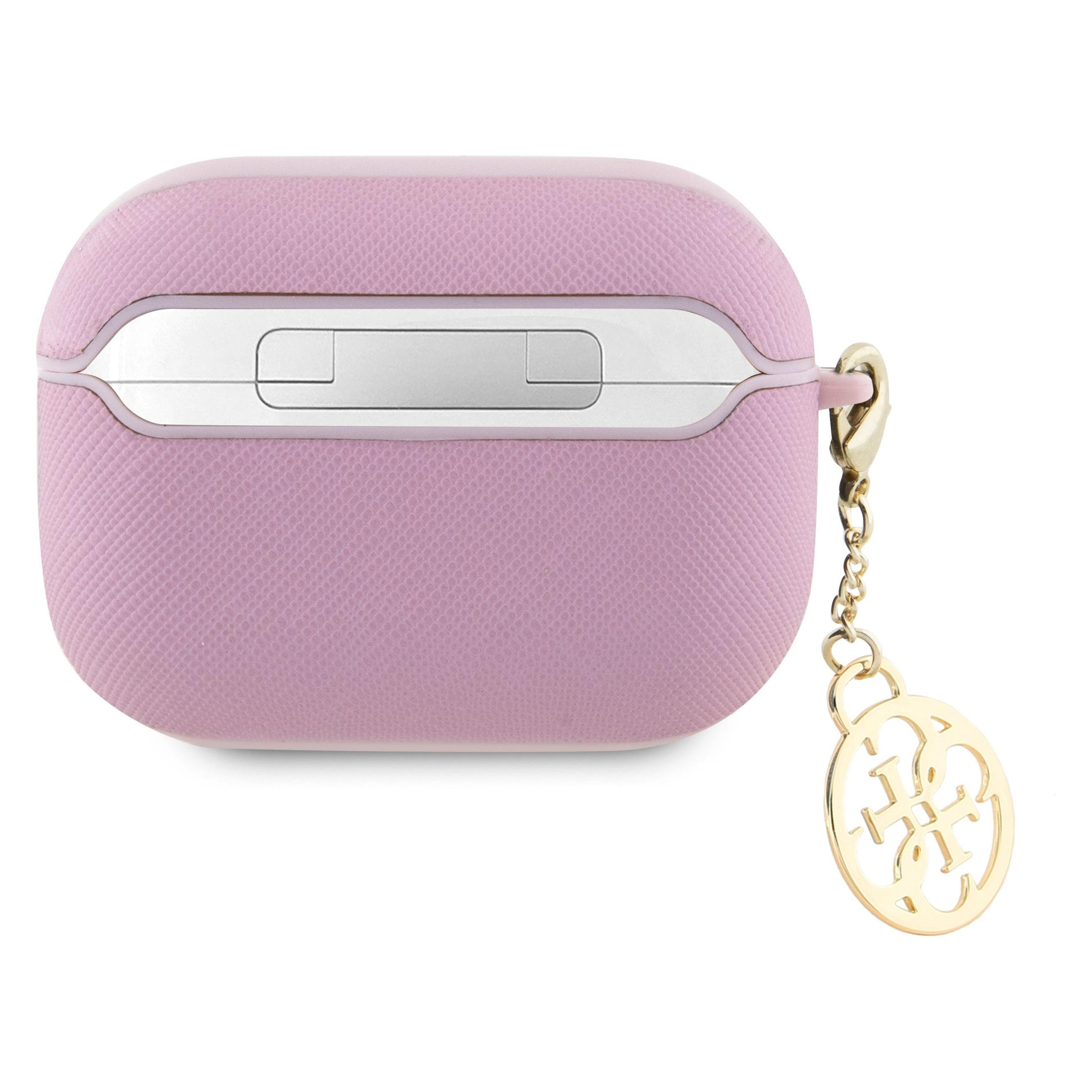 Guess Airpods Pro & Pro 2 Case - Saffiano - Circle Charm - Rosa (Kopfhörer Hülle) (GUOAP2SAC4GMP)