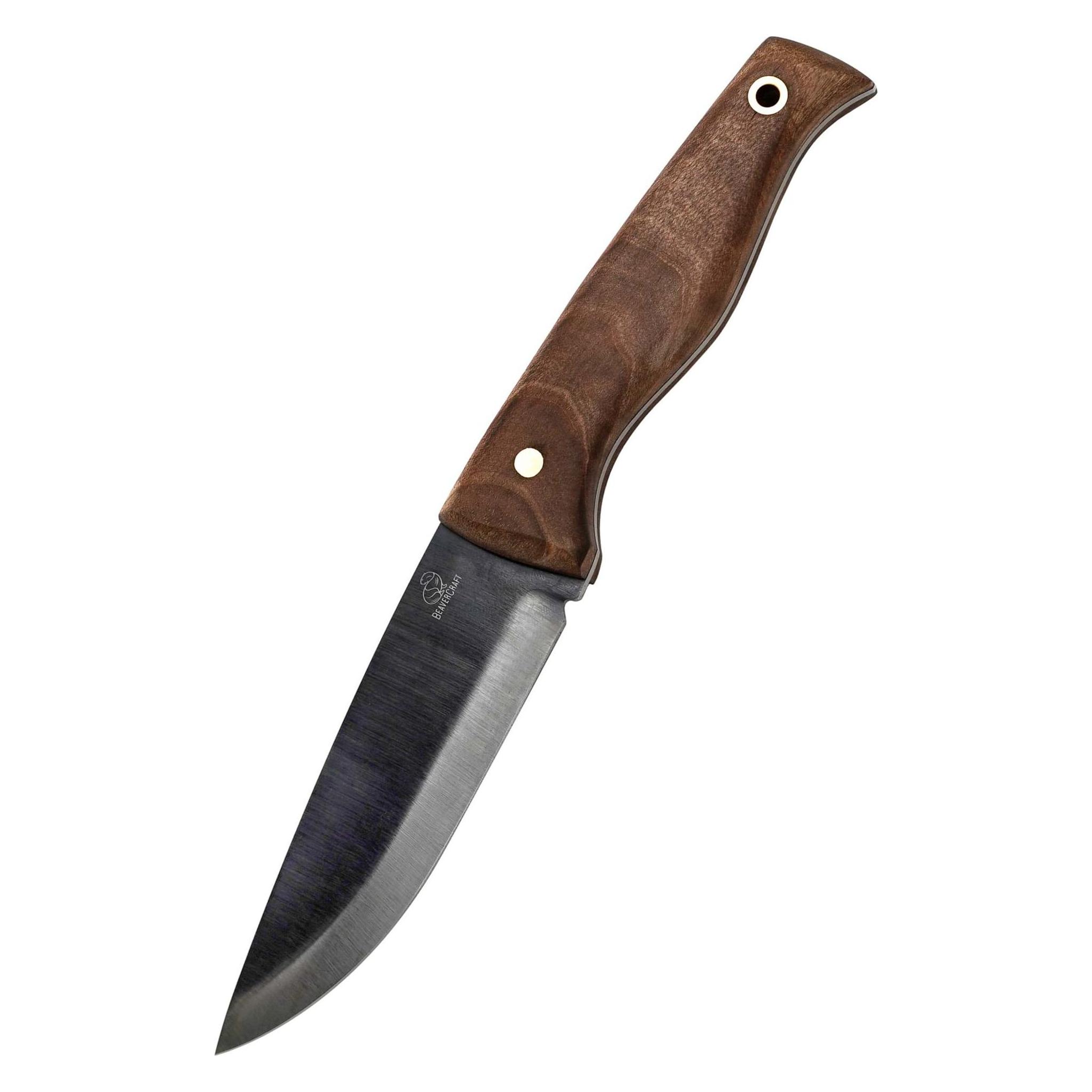 Beaver Craft Bushcraft Messer mit gebläuter Klinge (12 cm) (BSH3)