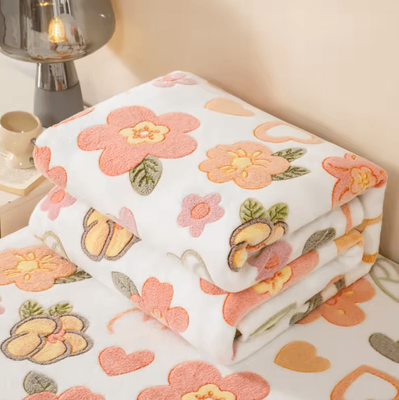 Inspire Curations Floral Fleece Travel And Pet Blanket binfen 70x100cm 1pc
