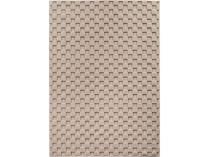 Tapis bouclés à relief damier beige 160x230cm