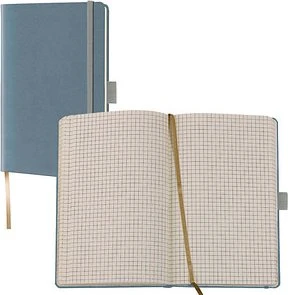 Lediberg Notizbuch Tucson ca. DIN A6 kariert, silbergrau Hardcover 192 Seiten