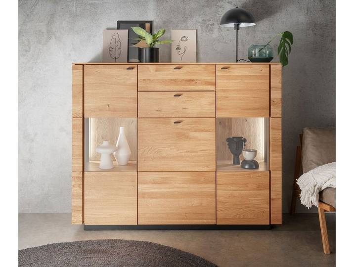 Highboard 157x127cm 'Savona' Wildeiche geölt